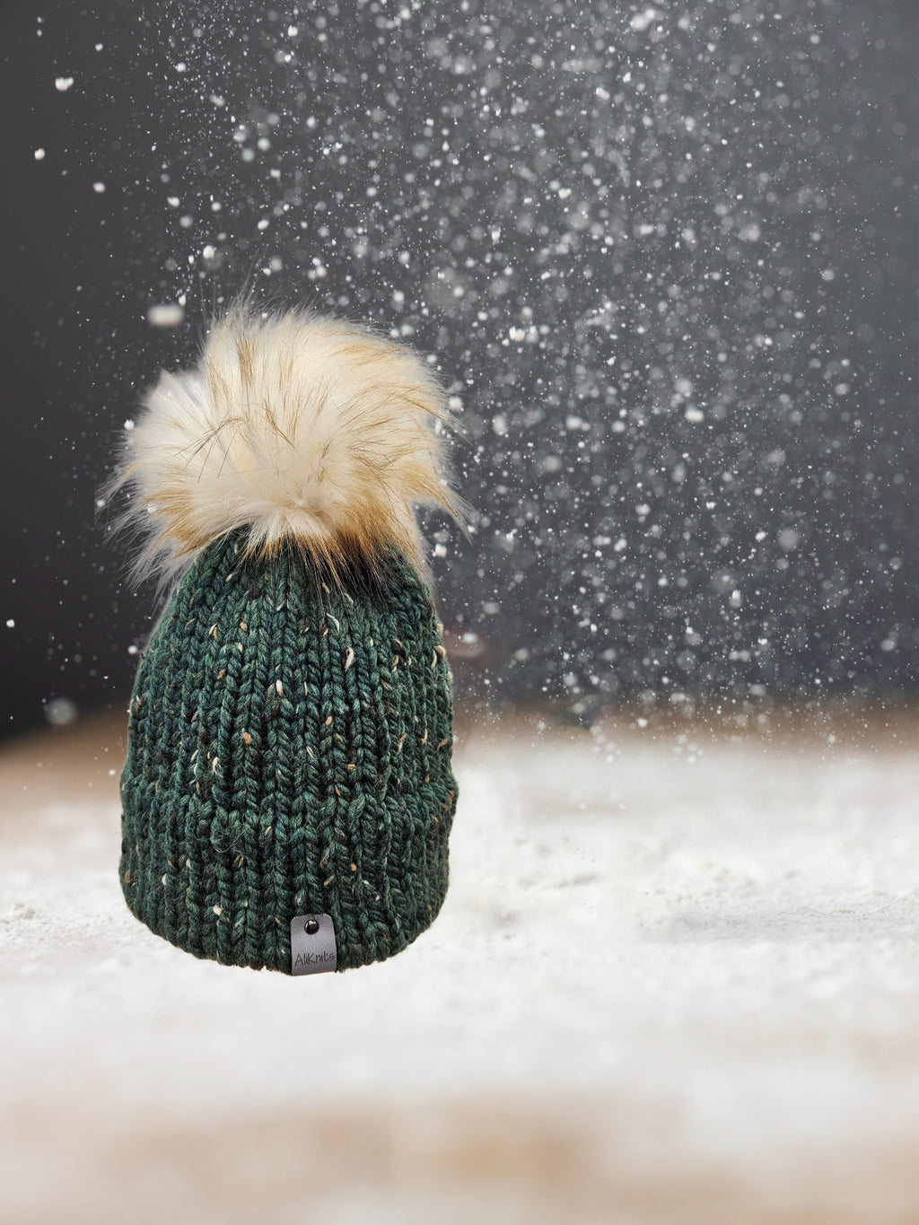 Hand-knit hat by Ali Knits - green