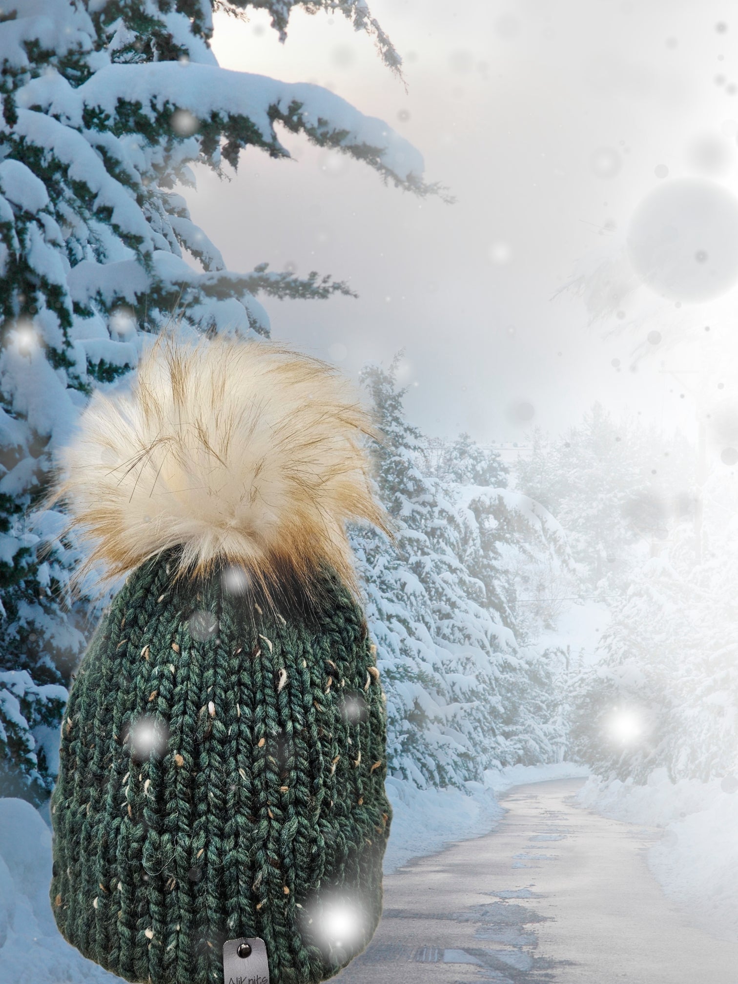 Hand-knit hat by Ali Knits - green