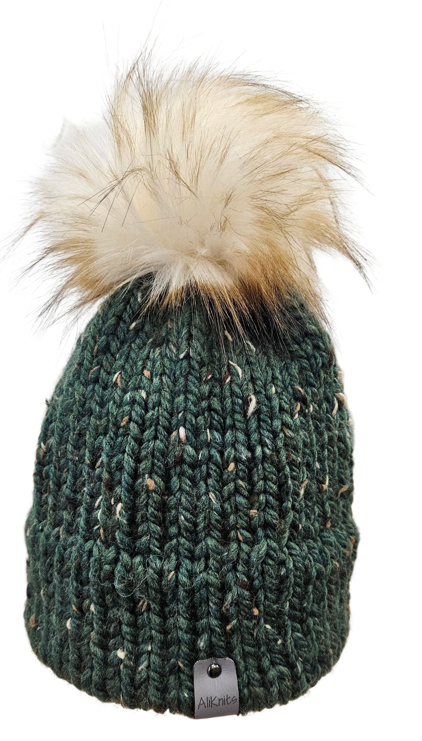 Hand-knit hat by Ali Knits - green