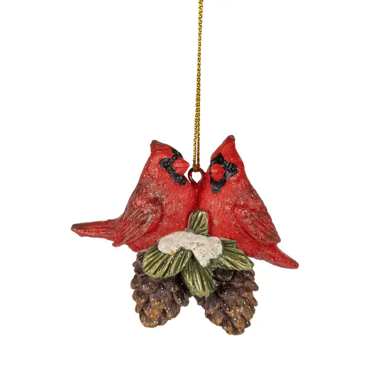 Cardinals on Pinecones Ornament