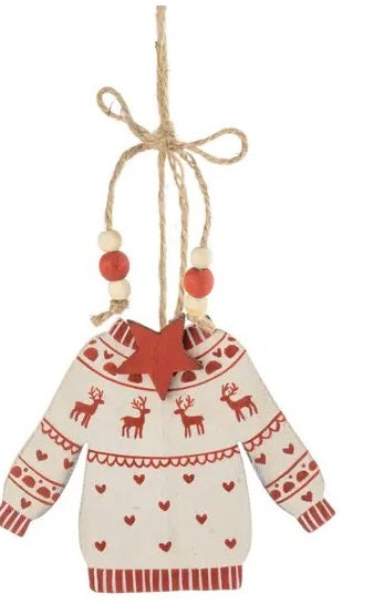 Christmas Sweater Ornament - white